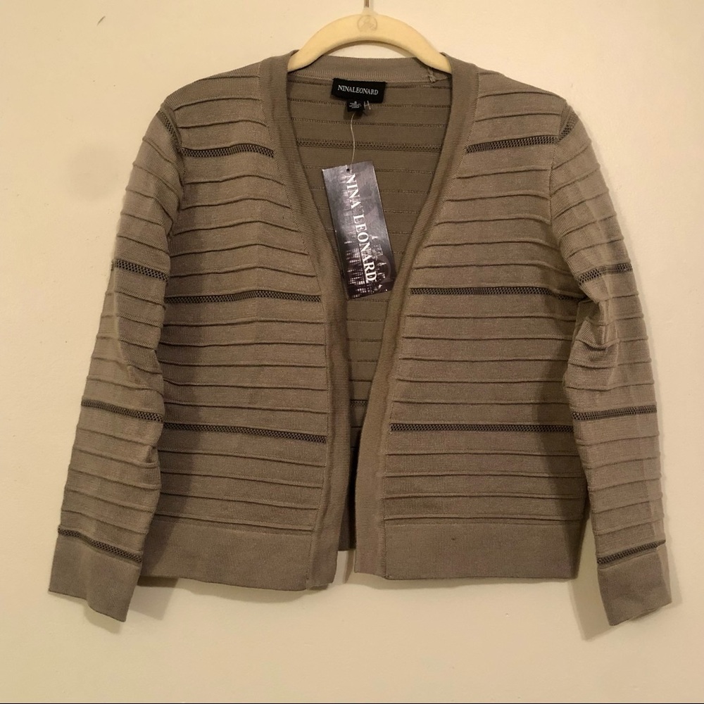 💙 Nina Leonard Bolero Cardigan - Mink / Small 💙